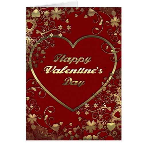 Golden Elegant Floral Valentine Card | Zazzle