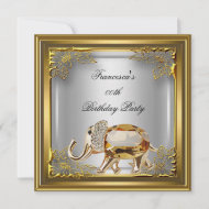 Golden Elephant Elite Elegant Birthday Party White