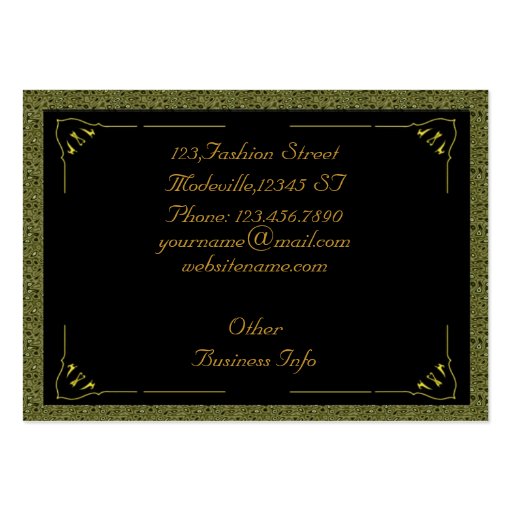Golden Fashion Stylist Business Card Template (back side)