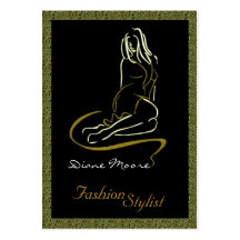 Golden Fashion Stylist Business Card Template
