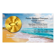 Golden Fish Beach Christian Minister/Pastor Business Card Templates