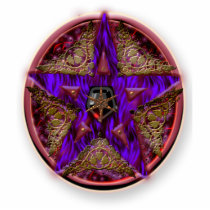 golden flame pentacle photo sculptures