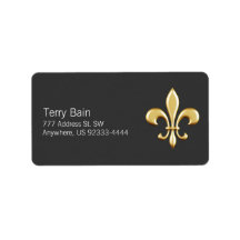 Golden Fleur De Lis Address Label