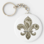 Golden Fleur de Lis Customizable Keychain