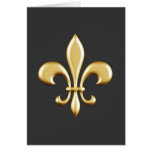 Golden Fleur De Lis Greeting Cards