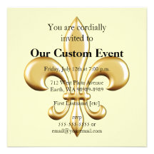 Golden Fleur De Lis Invitations