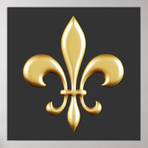 Golden Fleur De Lis Posters
