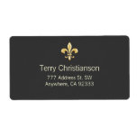 Golden Fleur De Lis Shipping Labels