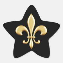 Golden Fleur De Lis Star Sticker