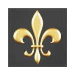 Golden Fleur De Lis Stretched Canvas Print