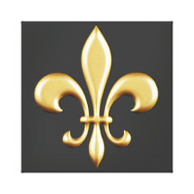 Golden Fleur De Lis Stretched Canvas Print