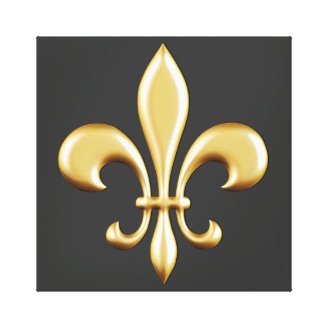 Golden Fleur De Lis Stretched Canvas Print