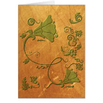 Golden Floral (green finish) cards