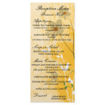 golden floral modern design wedding reception menu customized rack card