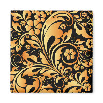 golden floral pattern magnets