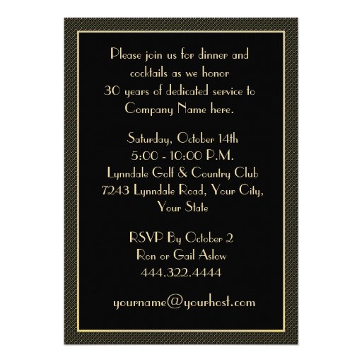Golden Floral Retirement Party Invitations