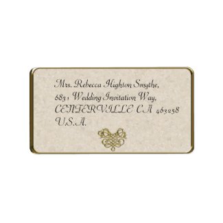 Golden Flourish Wedding Address Labels