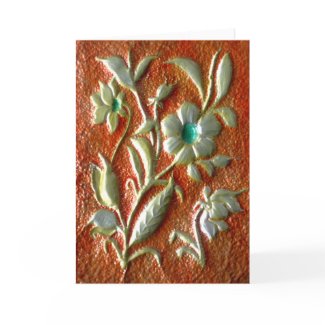 Golden Flower Art_Romantic Valentine Greeting Card card