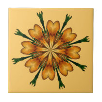 GOLDEN FLOWER by SHARON SHARPE tiles