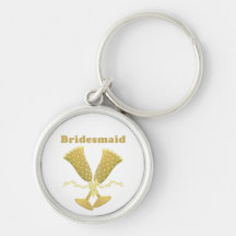 Golden Flutes Bridesmaid gift Keychain