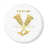 Golden Flutes Groom Gift Refrigerator Magnets