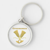 Golden Flutes Groomsman Gift Keychains