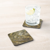 Golden Fountain Water cork coasters
