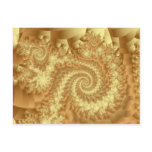 Golden fractal abstract composition #3 postcard