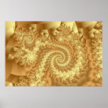 Golden fractal abstract composition #3 print