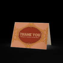 Golden Fractal Lace Custom Thank You Card