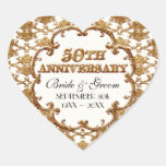 Golden French Swirl Favor Gift 50th Anniversary Stickers