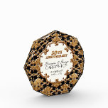 Golden French Swirl Plaque Award 50th Anniversary