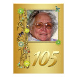 Golden Garden 105th Birthday party invitation