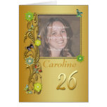 Golden Garden 26th Photo Birthday Card
