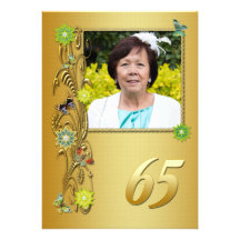 Golden Garden 65th Birthday party invitation