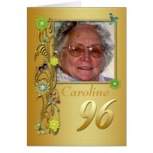 Golden Garden 96th Photo Birthday Card