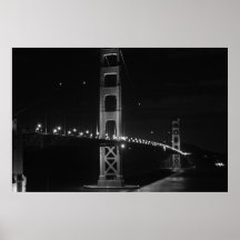 Golden Gate at Night Poster