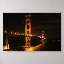Golden Gate at Night Poster