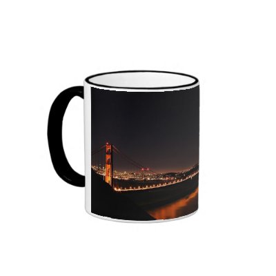 golden gate bridge at night. Golden Gate Bridge at Night Coffee Mug by joser33usa
