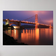 Golden Gate Bridge at Night Poster
