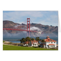 Golden Gate Bridge Coast Guard Station Greeting Cards