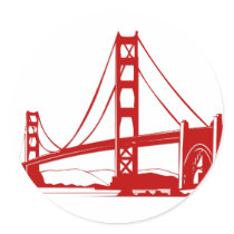 Golden Gate Bridge - San Francisco, CA Round Sticker
