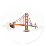 Golden Gate Bridge   San Francisco Destination Round Stickers