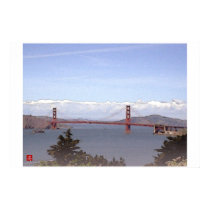 Golden Gate Bridge-SanFrancisco Digital Watercolor posters