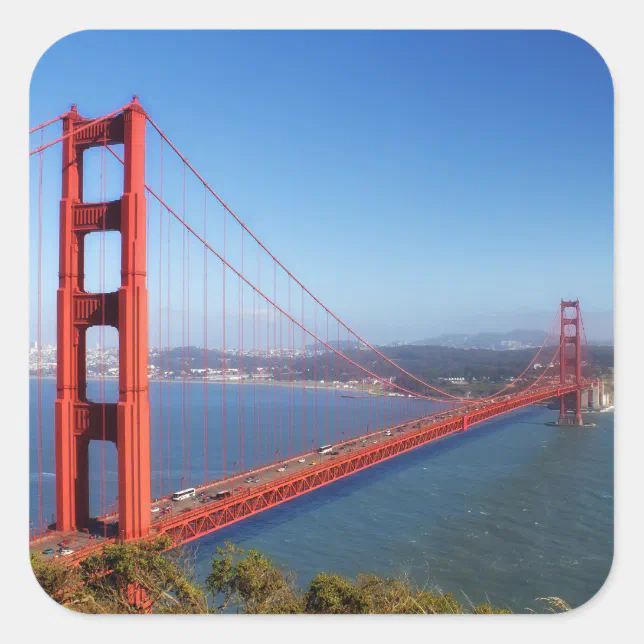 Golden Gate Bridge Square Sticker Zazzle