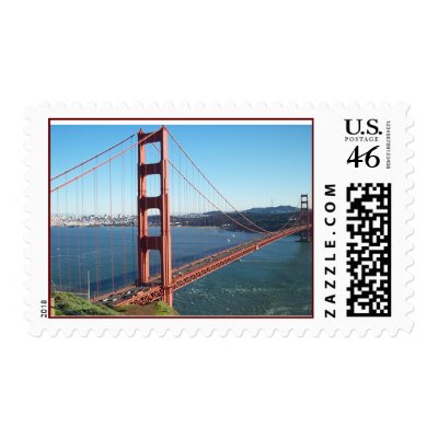 golden gate bridge stamp at Zazzle -- Click here for a larger image