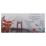 Golden Gate with Orange Flowers Wedding Program rack cards