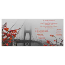 Golden Gate with Orange Wedding Program Custom Rack Card