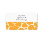 Golden Giraffe Fur Pattern Custom Address Label