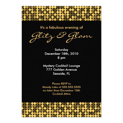 Golden Glam 5x7 Invitation